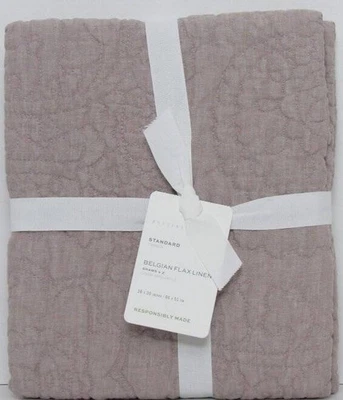 Fundas acolchadas Pottery Barn lino belga puntada floral S/2 h Café nuevo con etiquetas Foto 1 de 4