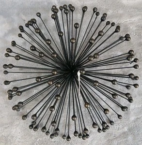 Metal Wall Art Starburst Atomic Sea Urchin MCM Sputnik Black 8.25" Urban Retro - Picture 1 of 5