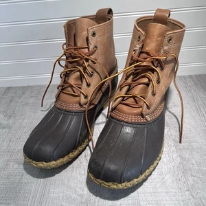 LL Bean Boots Men’s 12M Insulated Brown Leather READ Missing Insoles #175052 - Picture 1 of 12