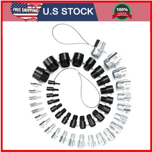 ESDABEM Nut and Bolt Thread Checker, Bolt Size Finder, 45 Male/Female Thread Gauges (...