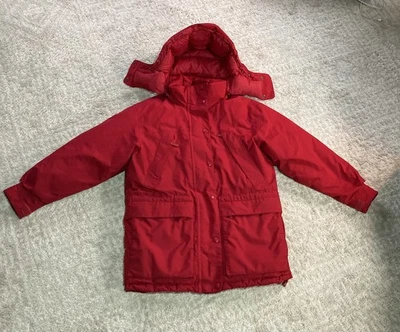 Parka de plumón Eddie Bauer para mujer XS/XP Gore-Tex Ridge Line roja con capucha cremallera completa Foto 1 de 4