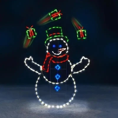 Adorno de muñeco de nieve LED animado con luz brillante - Guardia de vacaciones de invierno de Navidad Foto 1 de 2