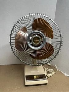 Vintage Galaxy 12" Oscillating Fan Amber Blade K1-CR 3-Speed CLEAN & TESTED - Picture 1 of 5