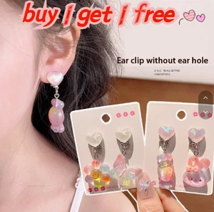 Children's Kids CLIP ON Earrings Studs - Cartoon Xmas Bday Gift Jewelry - Picture 1 of 8
