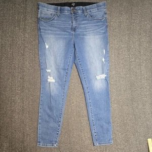 LuLaRoe Simply Comfortable Stretch Jeans Distressed Size 38 39x29 High Rise - Picture 1 of 10