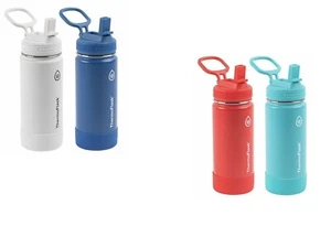 ThermoFlask 16oz Edelstahl Wasserflaschen, 2er-Pack weiß & blau/rot & blaugrün - Bild 1 von 17