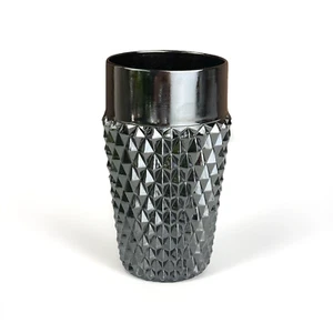 Vtg MCM Indiana Tiara Cameo Black Diamond Point 12 oz. Tumbler Drinking Glass - Picture 1 of 4