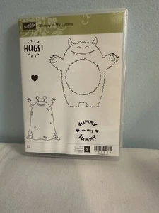 Stampin’ Up! YUMMY IN MY TUMMY cling stamps Set Of 5 ~ Friendly Aliens/Monster - Picture 1 of 2