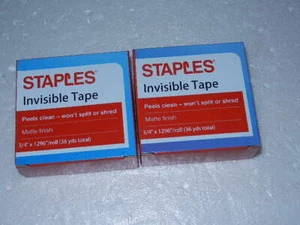 2 nuevos rollos de grapas cinta invisible 3/4" x 1296" por rollo (36 yardas cada uno) - Imagen 1 de 8