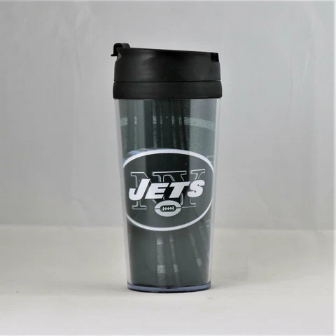 New York Jets NFL Licensed Acrylic 16oz Tumbler Coffee Mug w/wrap Insert Cover