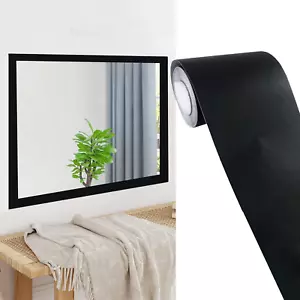 Black Matte Wallpaper Border Peel Stick Home Ceiling Decorative Border for Bathr - Picture 1 of 12