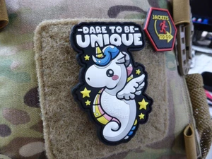 JTG Dare To Be Unique Unicorn Patch, JTG 3D Rubber Patch - Bild 1 von 4