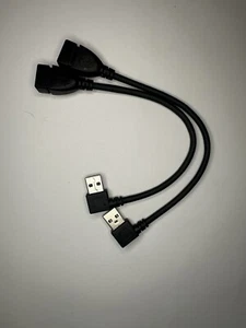 Superspeed USB 3.0 Male to Female Extension Data Cable Left and Right Angle 2PCS - Picture 1 of 3