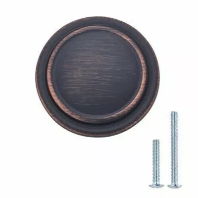 Modern Top Ring Cabinet Draw Knob, 1.16" Diameter, Oil Rubbed Bronze - 10 pack - Image 1 of 2