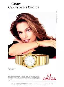 OMEGA OROLOGIO RIVISTA promo annuncio #032 ORIGINALE CINDY CRAWFORD - Foto 1 di 8