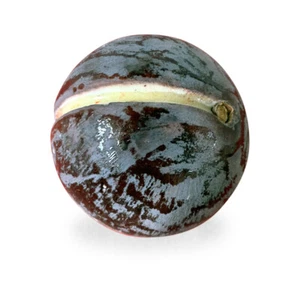 Hand Painted Marble Fruit Sculpture Black Plum - Picture 1 of 2
