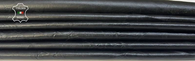 Cuero de cordero italiano suave fino con textura negra en relieve 2 pieles 16sqf 0,6 mm B7962 Foto 1 de 4