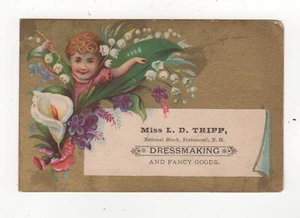 Business Advertising Card, Miss E.D.Tripp, Portsmouth NH Dressmaking  - Picture 1 of 2