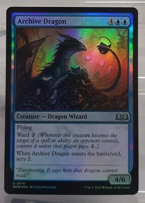Magic - Archive Dragon - Uc/Foil/Kreatur - Die Wildnis von Eldraine - EN/NM - Bild 1 von 2