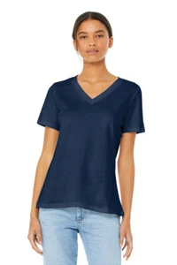 BELLA + CANVAS BC6405 Women's V-Neck Relaxed Fit Jersey Short Sleeve Tee - Picture 1 of 8