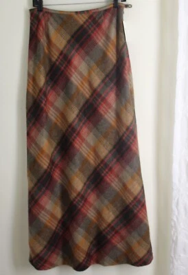 Новый с Ярлыками Dana Buchman размер 8 превосходный 42» длинный Bias вырез сплетенный шерсти клетку длинная юбка - Изображение 1 из 4
