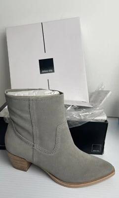 Nuevo Dolce Vita Kodi Botines Gamuza Puntera Punta Pull On Talla 6 Gris Foto 1 de 4