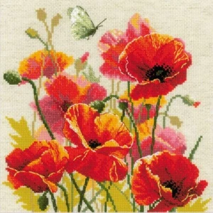 Cross-stitch kit, Point Counted Riolis 2214 Color Flames 30x30 CM - Picture 1 of 5