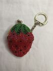 Porte-clés boho perles à la main fraise mini sac à main