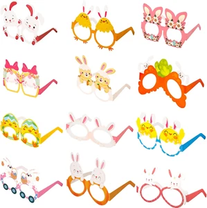 24Pcs Easter Party Glasses, Happy Easter Bunny Glasses Funny Paper Easter Egg Ra - Picture 1 of 12