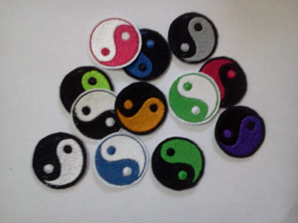 Yin Yang / Taoism Iron-On Embroidered Applique/ Patch- MANY COLORS! 2 SIZES! - Image 1 of 1