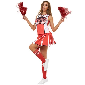 Ladies Glee Cheerleader Costume School Girl Full Outfits Fancy Dress Uniform - Picture 1 of 17