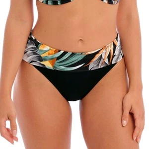 Fantasie Swimwear Bamboo Grove Fold Bikini Brief Bottoms Jet 501677 - Picture 1 of 10