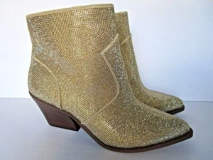 Western Boots Jessica Simpson Zalor Champagne Glitter Size 12M Mid Heel NEW - Picture 1 of 3