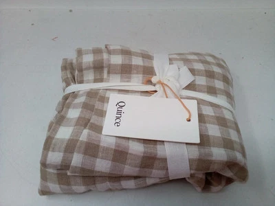 Quince European Gingham Sham Set Of 2/Cafe/King Foto 1 de 4