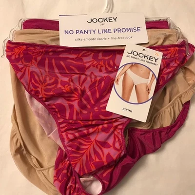 Bragas de bikini elásticas de microfibra Jockey No Panty Line 3 pares talla 7/L Foto 1 de 4