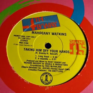 Mahogany Watkins - Taking Him Off Your Hands 12" Electro Boogie Funk - Picture 1 of 2