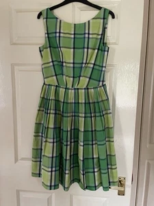 Totally Stunning New Emily & Fin Abigail cotton dress - Green plaid sz 10 small - Picture 1 of 10