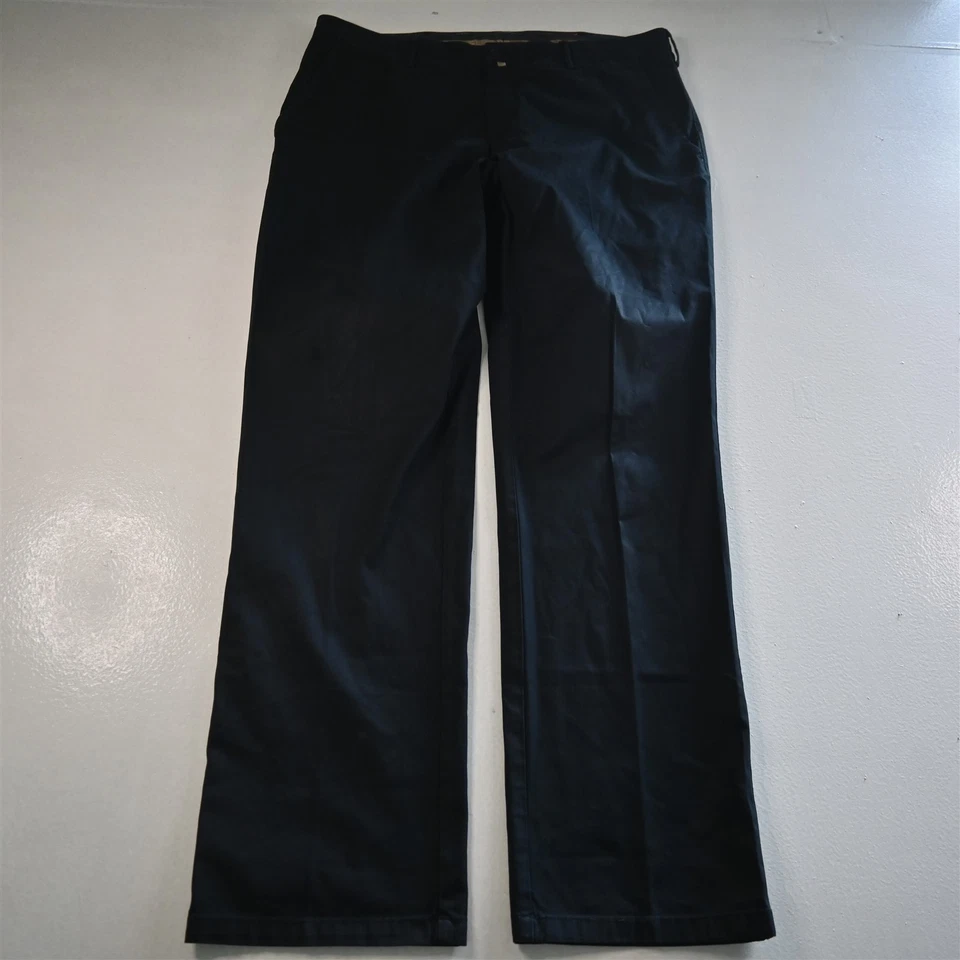 Pantalones chinos de vestir para hombre Robert Graham 36x34 negros de algodón frente plano Foto 1 de 4