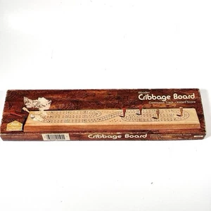 MB 1974 Wooden Cribbage Board 1505 Continuous Track Instant Score COMPLETE - Picture 1 of 12