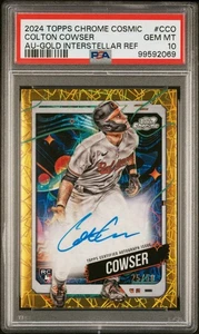 2024 TOPPS CHROME COSMIC COLTON COWSER RC GOLD INTERSTELLAR AUTO 25/50 PSA 10 - Picture 1 of 3