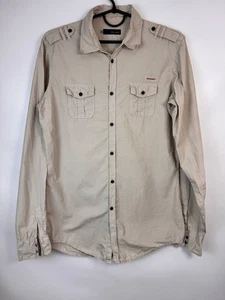 DSQUARED2 Beige Military Style Button Up Shirt Made in Italy Size 50 - Picture 1 of 6