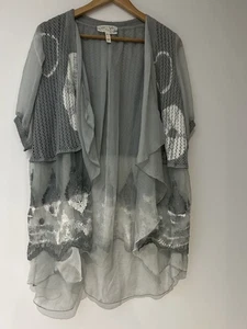 Women's Boho Kimono Cardigan Open Front Lior Size L - Picture 1 of 14
