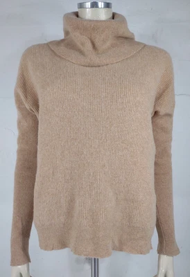Lord + Taylor light brown 100% Cashmere waffle knit turtleneck sweater Medium - Image 1 of 4