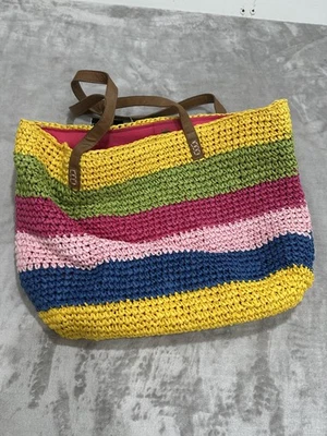 Bolso International Concepts Rosa Paja Multicolor Compartimento Grande Único Nuevo con Etiquetas Foto 1 de 4