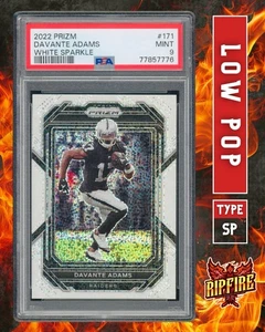 2022 Panini Prizm #174 Davante Adams White Sparkle PSA 9 SSP Raiders Low Pop - Bild 1 von 3