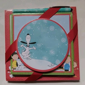 Hallmark Peanuts Holiday 3 Note Pad Set with Pen - Picture 1 of 3
