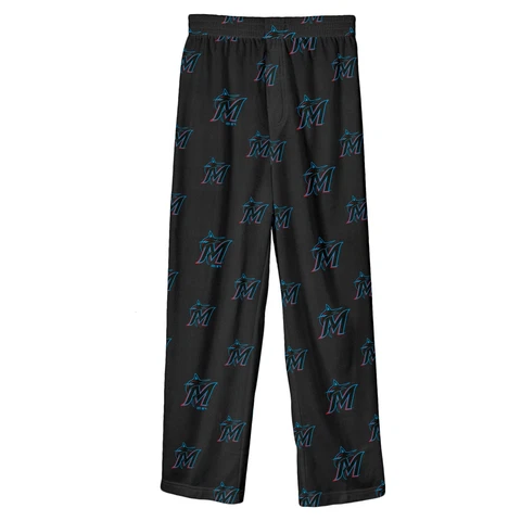 Outerstuff Miami Marlins MLB Boys' Youth (4-20) Team Color Sleepwear Pant, Black Cover