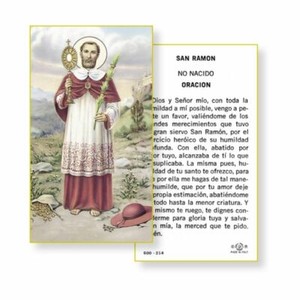 San Ramon - No Nacido - Oracion - Spanish - Paperstock Holy Card 600-214