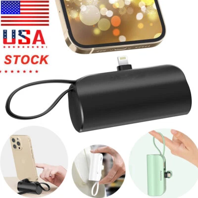 5000mAh Mini Power Bank Portable Fast Charger External Battery For iPhone Type-C - Image 1 of 4