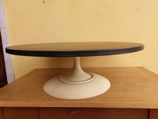 TAVOLINO DA SALOTTO COFFEE TABLE DESIGN '70 TULIP IN METALLO PIANO ROTONDO PELLE